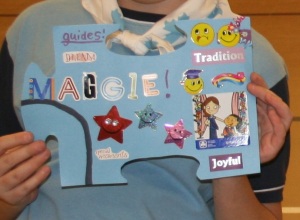 Maggie's puzzle piece all decorated and ready to go!